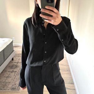 Everlane Silk Relaxed Shirt in Black
